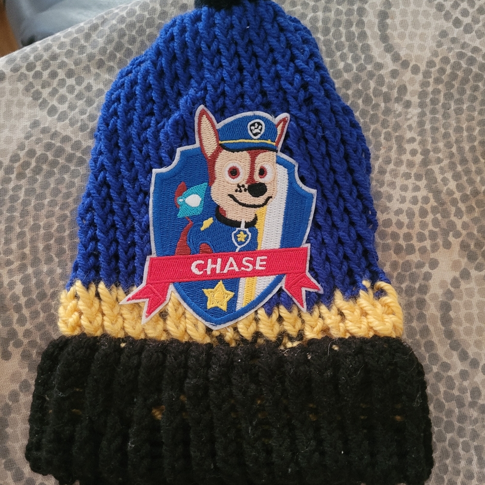 Kids Paw Patrol knitted hats.
